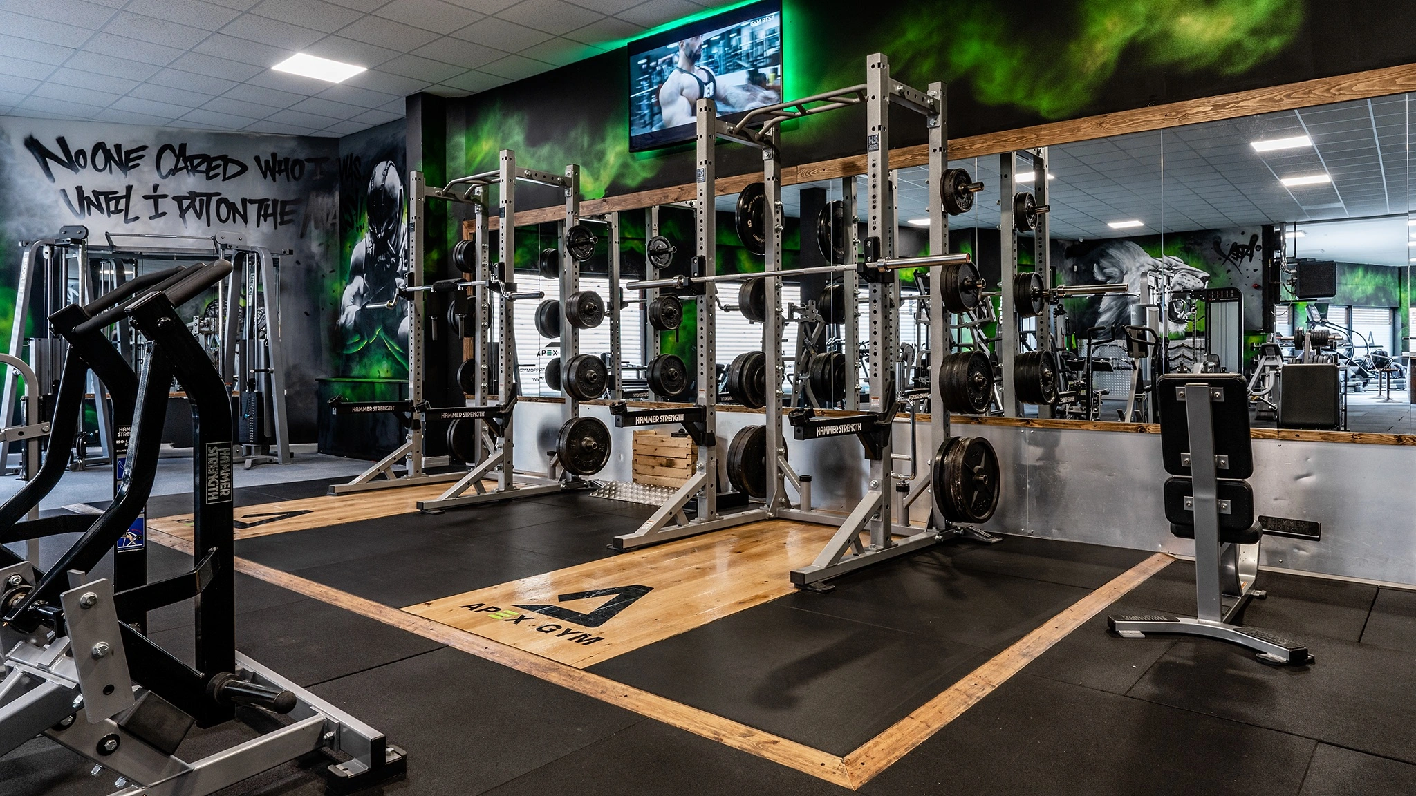 Strength training area at Apex Gym